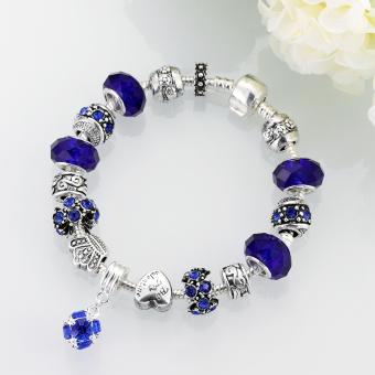 Popcorn H009-A Charm Snake Chain Pandora Bracelet (Blue) June 2018 - 3 Popcorn H009-A Charm Snake Chain Pandora Bracelet (Blue) - 3