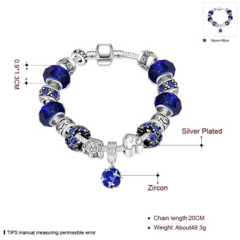 Popcorn H009-A Charm Snake Chain Pandora Bracelet (Blue) June 2018 - 2 Popcorn H009-A Charm Snake Chain Pandora Bracelet (Blue) - 2