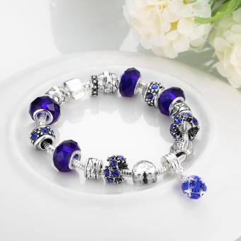 Popcorn H009-A Charm Snake Chain Pandora Bracelet (Blue) June 2018 - 4 Popcorn H009-A Charm Snake Chain Pandora Bracelet (Blue) - 4