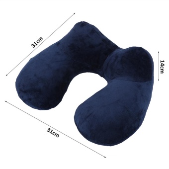 Portable Inflatable PVC U-Shape Neck Pillow Eye Mask Ear Plugs Travel Rest (Navy Blue) - Intl June 2018 - 4 Portable Inflatable PVC U-Shape Neck Pillow Eye Mask Ear Plugs Travel Rest (Navy Blue) - intl - 4