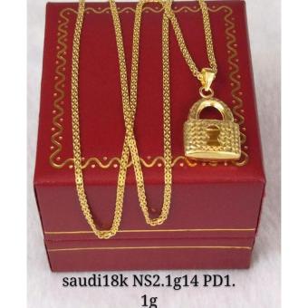 Pure Saudi Gold 18K Necklace With Pendant Padlock Design 2.6g L-16inches June 2018 - 2 Pure Saudi Gold 18K Necklace with Pendant Padlock design 2.6g L-16inches - 2