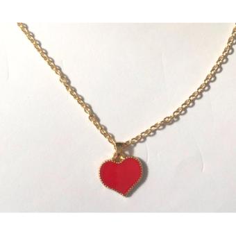 Red Heart Pendant Necklace Gold Dipped 5g June 2018 - 3 Red Heart pendant necklace gold dipped 5g - 3