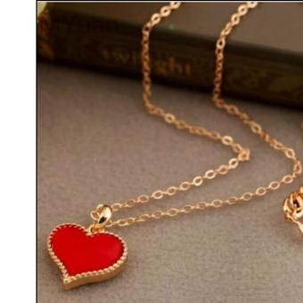 Red Heart Pendant Necklace Gold Dipped 5g June 2018 - 2 Red Heart pendant necklace gold dipped 5g - 2