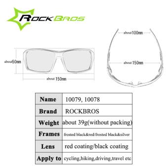 RockBros Cycling Glasses Polarized Sunglasses Outdoor Sport Bicycle Goggles Eye Protector, Black&Dard Red - Intl June 2018 - 4 RockBros Cycling Glasses Polarized Sunglasses Outdoor Sport Bicycle Goggles Eye Protector, Black&Dard Red - intl - 4