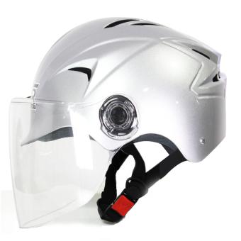 RXR R-066D Open /Half Face- Safety And Protective Head GearMotorcycle Helmet (Silver) June 2018 - 2 RXR R-066D Open /Half Face- Safety and Protective Head GearMotorcycle Helmet (Silver) - 2