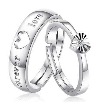 Silver Adjustable Couple Rings Jewelry Affectionate Lovers Rings E007 June 2018 - 5 Silver Adjustable Couple Rings Jewelry Affectionate Lovers Rings E007 - 5