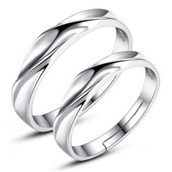 Silver Adjustable Couple Rings Jewelry Affectionate Lovers Rings E009 June 2018 - 2 Silver Adjustable Couple Rings Jewelry Affectionate Lovers Rings E009 - 2