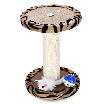 Single Platform Kitten Small Cat Tree Tower Playground With Scratching Posts Hanging Toy (Zebra Stripes) - Intl June 2018 - 3 Single Platform Kitten Small Cat Tree Tower Playground With Scratching Posts Hanging Toy (Zebra Stripes) - intl - 3