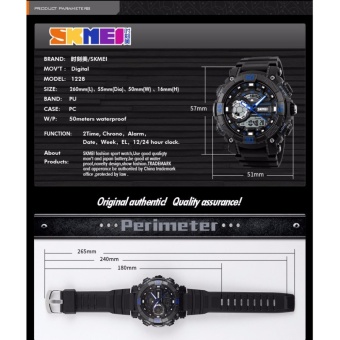 Skmei 1228 SKMEI Fashion Dial Outdoor Sports Watches Men Electronic Quartz Digital Watch 50M Waterproof Wristwatches Relogio Masculino 1228 June 2018 - 3 Skmei 1228 SKMEI Fashion Dial Outdoor Sports Watches Men Electronic Quartz Digital Watch 50M Waterproof Wristwatches Relogio Masculino 1228 - 3