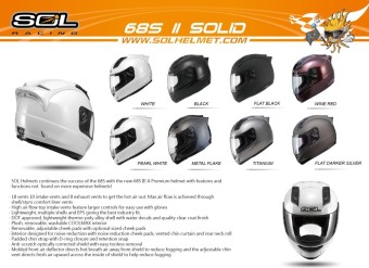 SOL FullFace SL68S-II Solid Motorcycle Helmet (Matte Darker Silver/Silver) April 2018 - 3 SOL FullFace SL68S-II Solid Motorcycle Helmet (Matte Darker Silver/Silver) - 3