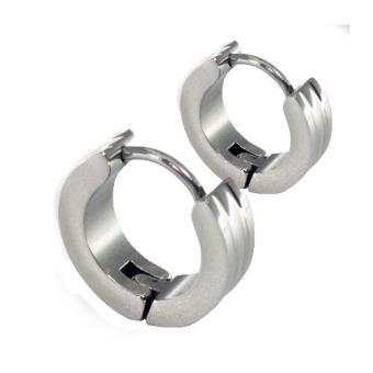 SS153 Stainless Steel 3 Stripe Silver Earrings Medium Size June 2018 - 3 SS153 Stainless Steel 3 Stripe Silver Earrings Medium Size - 3