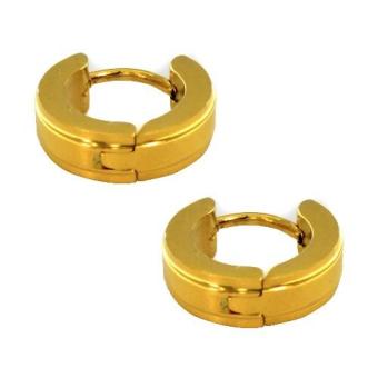 SS155A Stainless Steel Mid Shiny Gold Earrings Medium Size July 2018 - 2 SS155A Stainless Steel Mid Shiny Gold Earrings Medium Size - 2
