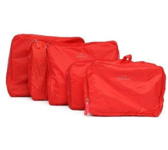 Travel 5-piece Waterproof Packing Cubes Mesh Pouch (Red) June 2018 - 2 Travel 5-piece Waterproof Packing Cubes Mesh Pouch (Red) - 2