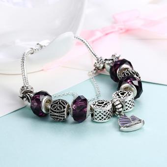 Treasure By B&D H057 Yifan Style Pendant With Purple Charm Bracelet For Women (Silver Plated) June 2018 - 4 Treasure by B&D H057 Yifan Style Pendant with Purple Charm Bracelet for Women (Silver Plated) - 4