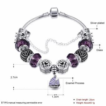 Treasure By B&D H057 Yifan Style Pendant With Purple Charm Bracelet For Women (Silver Plated) June 2018 - 3 Treasure by B&D H057 Yifan Style Pendant with Purple Charm Bracelet for Women (Silver Plated) - 3