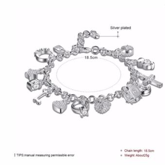Treasure By B&D H144 Ball Moon Cross Heart Tassel Bracelet (Silver Plated) June 2018 - 3 Treasure by B&D H144 Ball Moon Cross Heart Tassel Bracelet (Silver Plated) - 3