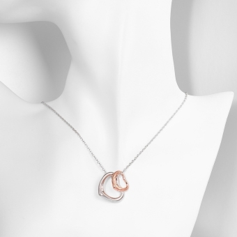 Treasure By B&D N005 Rose Plated Double Heart Pendant Plated Necklace April 2018 - 3 Treasure by B&D N005 Rose Plated Double Heart Pendant Plated Necklace - 3