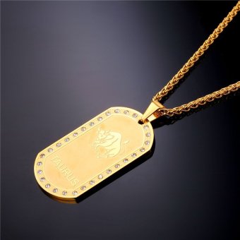 U7 Taurus Zodiac 18K Real Gold Plated Unisex Jewelry TwelveConstellation Crystal Pendant Necklace (Gold) - INTL April 2018 - 3 U7 Taurus Zodiac 18K Real Gold Plated Unisex Jewelry TwelveConstellation Crystal Pendant Necklace (Gold) - INTL - 3