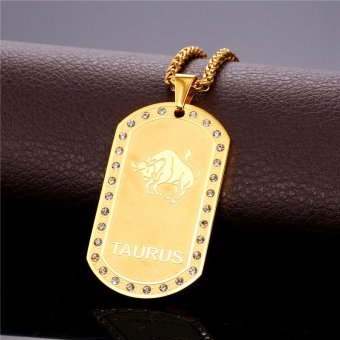 U7 Taurus Zodiac 18K Real Gold Plated Unisex Jewelry TwelveConstellation Crystal Pendant Necklace (Gold) - INTL April 2018 - 2 U7 Taurus Zodiac 18K Real Gold Plated Unisex Jewelry TwelveConstellation Crystal Pendant Necklace (Gold) - INTL - 2