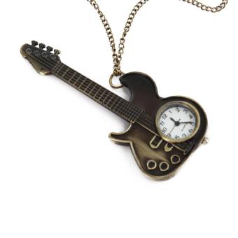 Unisex Bronze Guitar Style Quartz Pocket Watch Necklace For Male Female July 2018 - 4 Unisex Bronze Guitar Style Quartz Pocket Watch Necklace for Male Female - 4