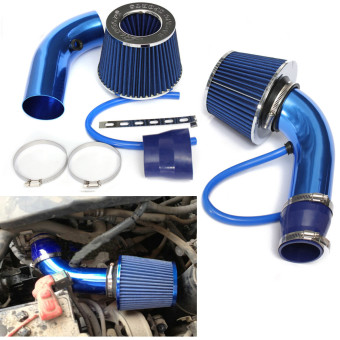 Universal Car Automobile Racing Air Intake Filter Alumimum Pipe Power Flow Kit Blue June 2018 - 5 Universal Car Automobile Racing Air Intake Filter Alumimum Pipe Power Flow Kit Blue - 5