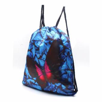 Urban Hikers Waterproof Summer Travel Drawstring Backpack (BlueButterfly) April 2018 - 2 Urban Hikers Waterproof Summer Travel Drawstring Backpack (BlueButterfly) - 2