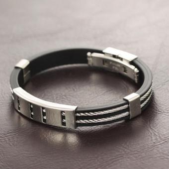 Wawawei Fashion Glamorous Silver Chain Titanium Silicone LeatherMen Bracelet With Free Camera Clip Lens June 2018 - 4 Wawawei Fashion Glamorous Silver Chain Titanium Silicone LeatherMen Bracelet with Free Camera Clip Lens - 4