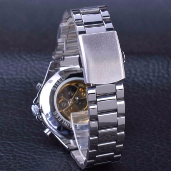 Winner Classic Series Golden Movement Inside Silver Stainless SteelMens Skeleton Watch Top Brand Luxury Fashion Automatic Watch - Intl June 2018 - 5 Winner Classic Series Golden Movement Inside Silver Stainless SteelMens Skeleton Watch Top Brand Luxury Fashion Automatic Watch - intl - 5