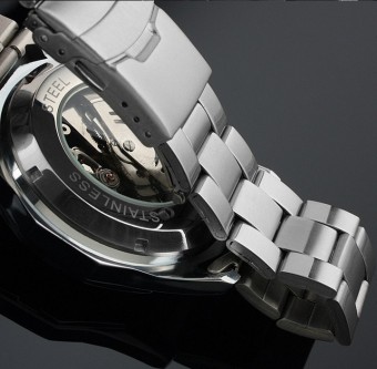 WINNER Men Skeleton Dial Automatic Mechanical Stainless Steel Watch(White) June 2018 - 3 WINNER Men Skeleton Dial Automatic Mechanical Stainless Steel Watch(White) - 3