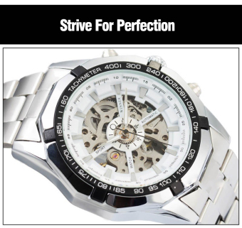 WINNER Men Skeleton Dial Automatic Mechanical Stainless Steel Watch(White) June 2018 - 5 WINNER Men Skeleton Dial Automatic Mechanical Stainless Steel Watch(White) - 5